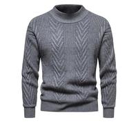 Jersey Hombre Invierno Gordo - Camisa de Punto Tipo suéter Tipo cárdigan de algodón Grande y sólido a la Moda para (Grey, XXXL)