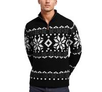 Jersey Hombre Invierno Gordo - Chaqueta de Punto Tipo Jersey Ajustada de Estilo Informal para Exteriores de otoño e Invierno para (Black, S)