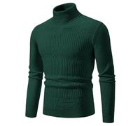 Jersey Hombre Invierno Gordo - Otoño e Invierno suéter de Punto para s Camisa de Fondo Casual de Moda de Gran tamaño (Dark Green, XXL)