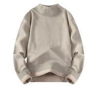 Jersey Hombre Invierno Gordo - Suéter de Invierno con Forro Polar para, cálido Jersey de Punto con Cuello de Tortuga, Ropa Informal Gruesa y térmica (Khaki, XL)