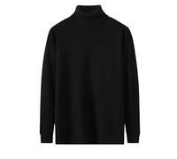 Jersey Hombre - Suéter De Cuello Alto De Otoño E Invierno Jersey Informal De Manga Larga De Color Liso Suave Y Cómodo Ropa De Talla Grande Negro 5XL