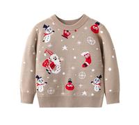 Jersey Invierno Niño 10 Años - Suéter De Dibujos Animados para Niños Y Niñas Ligero De Punto para Otoño E Invierno con Cuello Redondo para Edades De 1 A 6 Años (Khaki 5-6 Years)