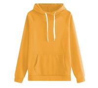 Jersey Islandés para mujer, tejido a mano, bolsillo de color liso, estilo casual, ajuste cómodo, par de sudaderas con capucha para dos, dorado, L