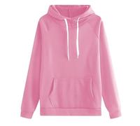 Jersey Islandés para mujer, tejido a mano, bolsillo de color liso, estilo casual, ajuste cómodo, par de sudaderas con capucha para dos, Rosa., L