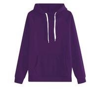 Jersey Islandés para mujer, tejido a mano, bolsillo de color liso, estilo casual, ajuste cómodo, par de sudaderas con capucha para dos, morado, L