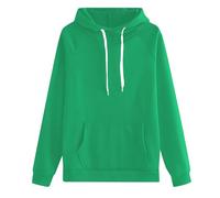 Jersey Islandés para mujer, tejido a mano, bolsillo de color liso, estilo casual, ajuste cómodo, par de sudaderas con capucha para dos, verde, S