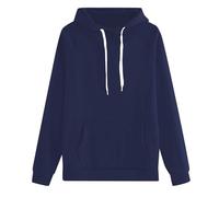 Jersey Islandés para mujer, tejido a mano, bolsillo de color liso, estilo casual, ajuste cómodo, par de sudaderas con capucha para dos, azul oscuro, S