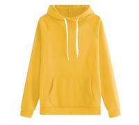Jersey Islandés para mujer, tejido a mano, bolsillo de color liso, estilo casual, ajuste cómodo, par de sudaderas con capucha para dos, amarillo, L