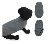Jersey Liso Gris - Ropa para Perro - Talla 25 - Tacto Suave para Proteger del Frío - Colocación Sencilla - Abertura en la Parte Inferior - Mi&Dog
