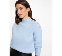 Jersey manga larga con botones azul cielo mujer XS