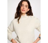 Jersey manga larga con botones marfil mujer M