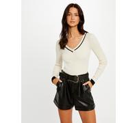 Morgan - Jersey de Manga Larga, Marfil, S