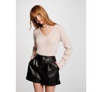 Jersey manga larga con escote en V rosa mujer S