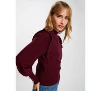 Jersey manga larga con volantes ciruela mujer M