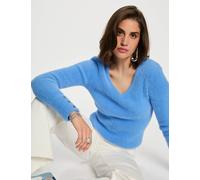 Jersey manga larga punto aterciopelado azul mujer L