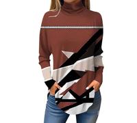 Jersey Mujer Invierno Elegante Jersey Largo Mujer Women S Tops To Wear with Leggings Ethnic Long Sleeve Shirts Mock Neck Sweatshirt Drop Shoulder Outfits Jerseys Negro Hot Pink XL