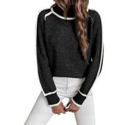 Jersey Mujer Marca Jersey Largo Mujer Invierno Women S Autumn and Winter New Knitted Sweater Pullover Shoulder Length Long Sleeved High Neck Top Solid De Cuello Alto Ropa Black L