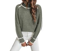 Jersey Mujer Marca Jersey Largo Mujer Invierno Women S Autumn and Winter New Knitted Sweater Pullover Shoulder Length Long Sleeved High Neck Top Solid De Cuello Alto Ropa Green XL