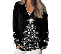 Jersey Mujer Suéter Navideño Manga Larga Cuello En V de Punto Otoño Invierno Casual Elegante Cute Pullover Sweater Vintage Bohemio Floral Ropa Prendas Moda SuéTeres Ligeros E Informales