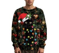 Jersey Navidad Hombre Ugly - Jersey Navideño Feo Hortera Christmas Sweaters Sudadera Suéter 3D Impresión Tops Gracioso Navideña Manga Larga Sudaderas Men Invierno Ropa Camouflage L