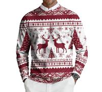 Jersey Navidad Hombre Ugly - Jersey Navideño Feo Sudadera Christmas Hortera Gracioso Sudaderas Manga Larga Tops Sweaters Navideña 3D Impresión Sweater Men Invierno Ropa Red L