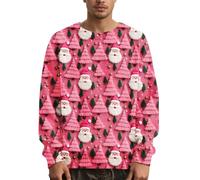 Jersey Navidad Hombre Ugly Jerseys Navideños Sudadera Feo Navideña Gracioso Hortera Sudaderas Manga Larga Tops Sweaters Christmas Sweater Men Invierno 3D Impresión Ropa Pink L