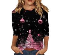 Jersey Navidad Mujer Ugly Christmas Sweater Manga Larga Otoño Blusa Navideñas Divertido Jerséis Lentejuelas Talla Grande Hortera Jumper con Brillo Fiesta Funny Top Ropa 2#Rosa púrpura XXL