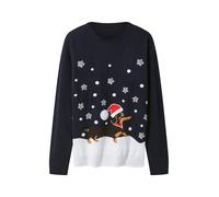 Jersey navideño con led para mujer - Azul#Tallas:L (46/48). Talla