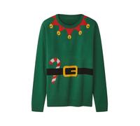 Jersey navideño con led para mujer - Verde#Tallas:M (42/44). Talla