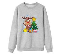 Jersey navideño de manga larga con estampado de letras, sudadera ligera a juego para padres, camiseta de punto festiva con cuello redondo, acompañante para (gris, 140)
