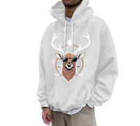 Jersey Navideño Hombre - Suéter con Capucha para Hombre 2024 Compatible con Oktoberfest County Sweater S XXXL (White, S)