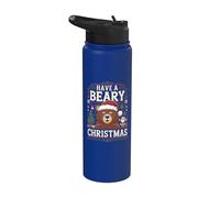 Jersey navideño Merry Christmas Pun - Bear Ugly Christmas Stainless Steel Insulated Water Bottle