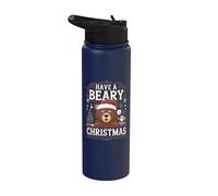 Jersey navideño Merry Christmas Pun - Bear Ugly Christmas Stainless Steel Insulated Water Bottle