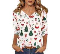 Jersey Navideño Mujer Gracioso Sudadera Mujer Christmas Polar Impresión Blusa Ropa Feo Camiseta Termica Sweater Elegante Punto Fiesta Xmas Mulher Print Invierno Sudaderas Blanco M