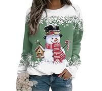 Jersey Navideño Mujer Jersey Navidad Jerseys Jerséis Navideños Mujer Sudadera Suéter Navidad Mujer Sudaderas Navideñas Navideña Xmas Merry Christmas Hoodie Jersey Feo Ugly Navidad Pullover Verde 4XL