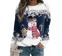 Jersey Navideño Mujer Jersey Navidad Jerseys Jerséis Navideños Mujer Sudadera Suéter Navidad Mujer Sudaderas Navideñas Navideña Xmas Merry Christmas Hoodie Jersey Feo Ugly Navidad Pullover Azul L
