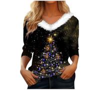 Jersey Navideño Mujer Sudadera Navidad Mujer Camiseta Arbol Navideño Estampado Jersey Pullover Christmas Jumper Blusas Adolescente Chica Sudadera Navideña Talla Grande Año Nuevo
