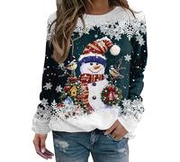 Jersey Navideño Mujer Sudaderas De Estampado Jersey Navideño Reno Sudaderas Navideñas Para Mujer Sudadera De Manga Larga Sudadera De Cuello Redondo Camisetas De Gran Tamaños