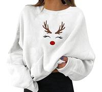 Jersey Navideño Mujer Ugly Christmas Estampado Pullover Manga Larga Divertidos Motivos Fiesta Festival Invierno e Otoño para Navideñas Sudaderas Cuello
