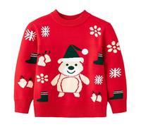 Jersey Navideño Niño 3 Años Sudadera Feo, Suéter De Punto con Dibujos Animados para Niños con Cuello Redondo Y Temática De Otoño E Invierno para Niños Y Niñas De 1 A 6 Años (Red 2-3 Years)