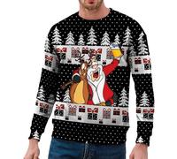 Jersey navideño para hombre, divertido, sudadera de Navidad Merry Christmas Jersey de Navidad Suéter de Navidad Familia Merry Christmas Jumper Xmas Suéter de punto