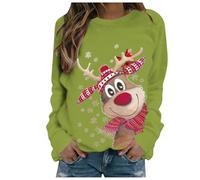 Jersey Navideño para Mujer con Estampado de Reno Rudolph Sudadera Divertida de Feliz Navidad Abrigo Cálido para Fiestas de Vacaciones