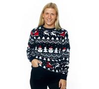 Jersey Navideño para Mujer, Hombre y Niños con Árboles, Muñecos y Papá Noel