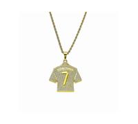 Jersey Necklace for Men, Hip Hop Ronaldo No. 7 Jersey Necklace Number 7 Soccer Jersey Pendant Necklace Mens