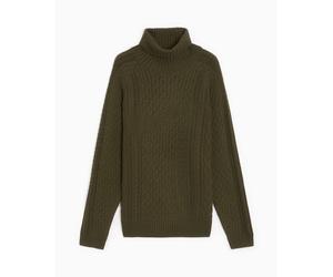 Jersey Nike Life Men's Turtleneck Cable Knit Sweater para hombre Verde XL
