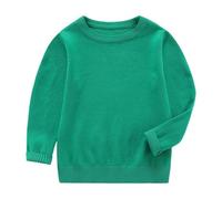 Jersey Niña Moda Suéter Niños de Algodón de Punto Cálido Cuello Redondo Camiseta Manga Larga Otoño Invierno Suave y Cómodo Suéter para Niñas y Niños Básico Color Sólido Pullover Sweater 2-12 Años