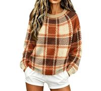 Jersey noruego para mujer, patrón geométrico, jersey de punto de invierno | Suéter de punto fino cómodo y suave, informal de la isla justa, suéter vintage para mujer, jersey de punto elegante y de gran