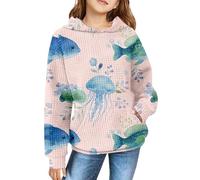 Jersey para bebé para niña, informal, manga larga, con capucha, y modelos para niñas, diseño degradado de color liso, parte superior de otoño, 146 niño, Colorido., 3 años