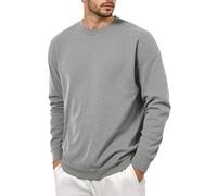 Jersey para hombre, cuello redondo, manga larga, de pana de un solo color, holgado, holgado, camisetas de ocio, fitness, entrenamiento, camisetas deportivas, cómodas, suaves, informales, ropa de calle