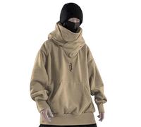 Jersey para hombre de cuello alto, sudadera con capucha para hombre Y2K Hip Hop Fleece Jersey gótico cuello chal sudadera con capucha y bolsillo de gran tamaño hiphop sudadera unisex sudadera casual